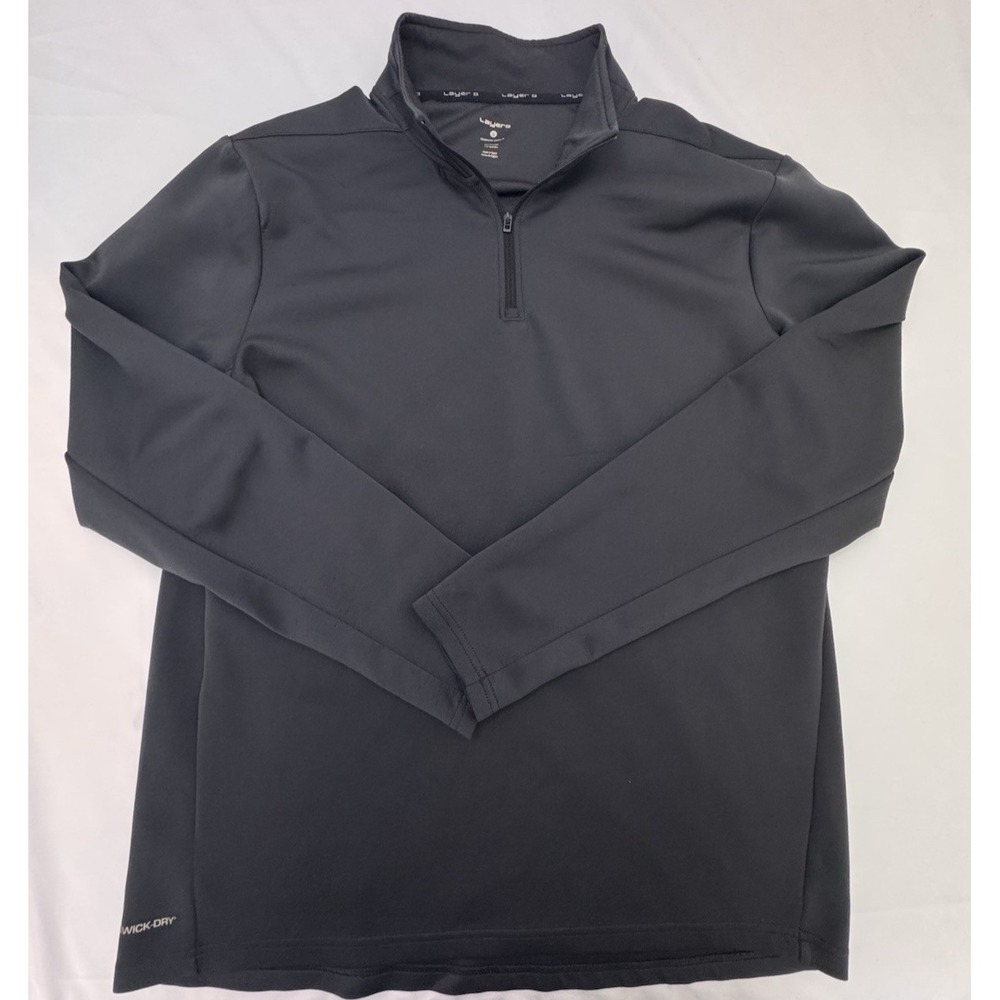 Layer 8 Performance Qwick-Dry 1/4 Zip Activewear Jacket Black Activewear